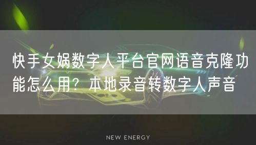 快手女娲数字人平台官网语音克隆功能怎么用？本地录音转数字人声音