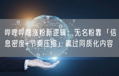 哔哩哔哩涨粉新逻辑：无名粉靠「信息密度+节奏压缩」赢过同质化内容