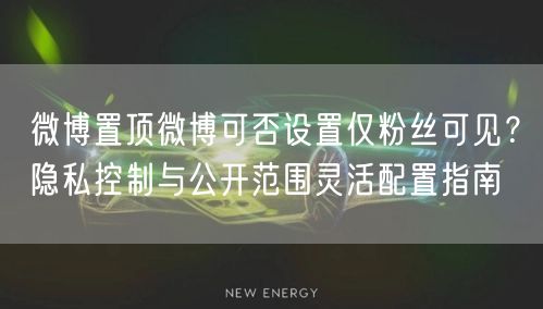 微博置顶微博可否设置仅粉丝可见？隐私控制与公开范围灵活配置指南