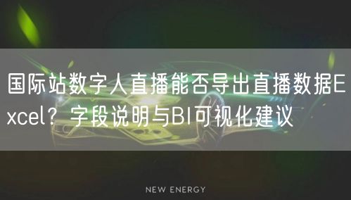国际站数字人直播能否导出直播数据Excel？字段说明与BI可视化建议