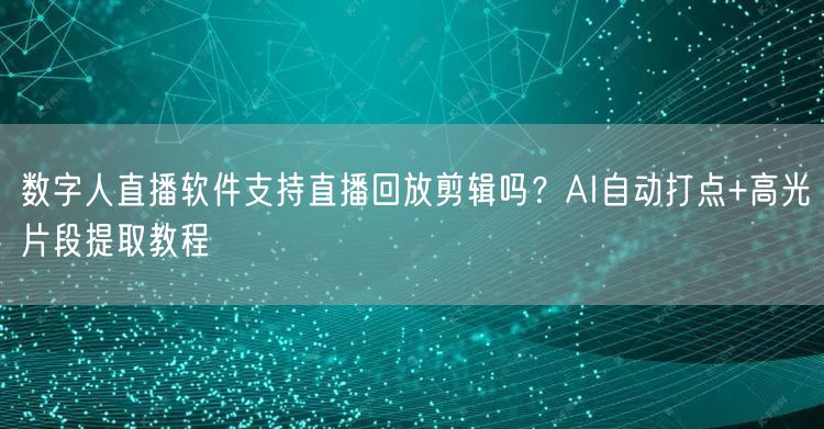 数字人直播软件支